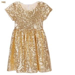 4T gold sequin dress. Like new.